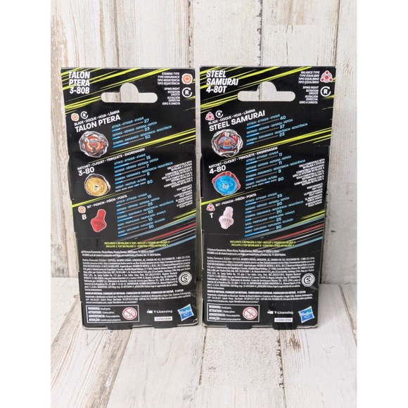 Mixed Beyblade X Top Booster New Sealed Talon Ptera 3-80B, Steel Samurai 4-80T - Picture 4 of 4